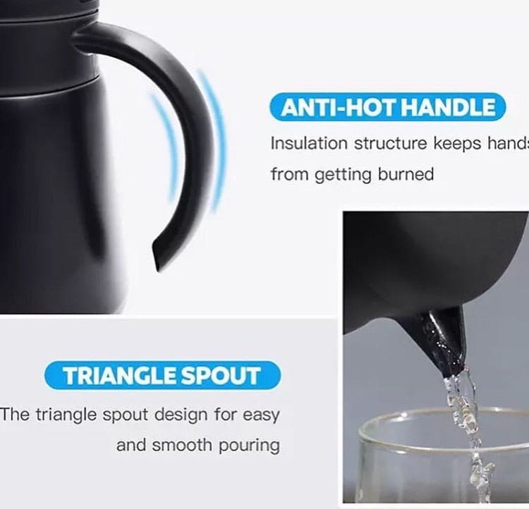 Stainless Steel Double Wall Insulated Vacuum Thermos, Portable Travel Kettle Shaped Thermos Stainless Steel Double Wall Insulated Vacuum Thermos, Portable Travel Kettle Shaped Thermos